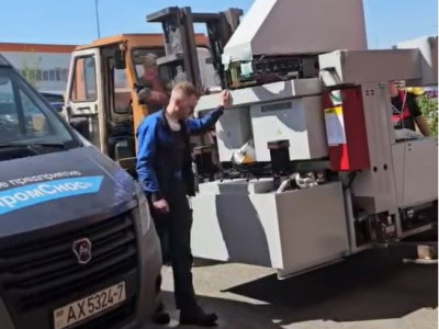 Разгрузка EDM Naisun Seiki SDG12S (вес 3760 кг). Распаковка, перемещение в цех. Общий вес 3900 кг